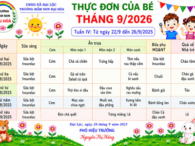 CHÙM ẢNH THỰC ĐƠN DINH DƯỠNG CỦA BÉ-NĂM HỌC 2025-2026 – ảnh 3