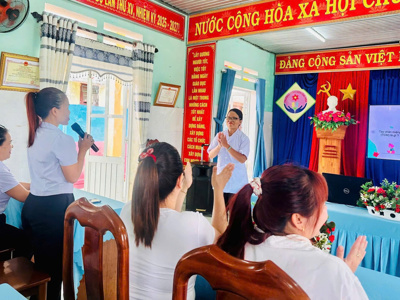 Chùm ảnh Tập huấn phòng chống bệnh tay chân miệng tại trường MN Đại Hòa – ảnh 3