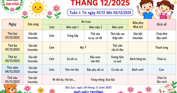 CHÙM ẢNH THỰC ĐƠN DINH DƯỠNG CỦA BÉ-NĂM HỌC 2025-2026 - Ảnh 13