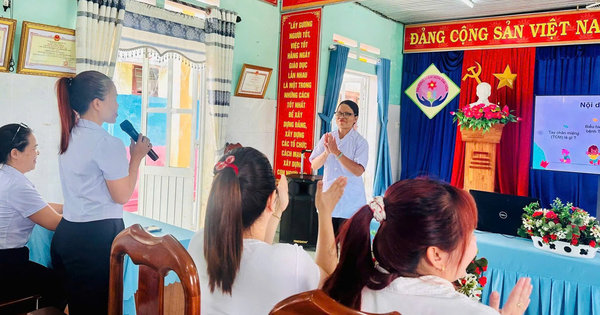 Chùm ảnh Tập huấn phòng chống bệnh tay chân miệng tại trường MN Đại Hòa - Ảnh 4