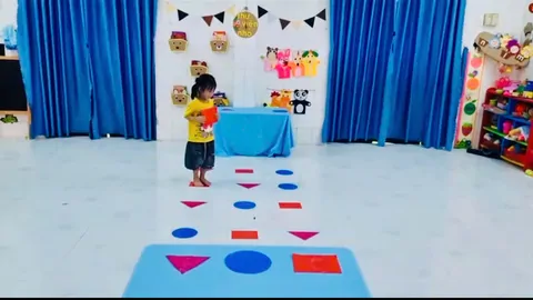  Trò Chơi vận động: Nhảy theo hình 🟡🟦🔺️LỚP: NHỠ 2