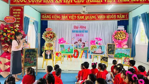 TỔ MẪU GIÁO LỚN TỔ CHỨC HỘI THI "BÉ KHÉO TAY- TRI ÂN CÔ GIÁO"
