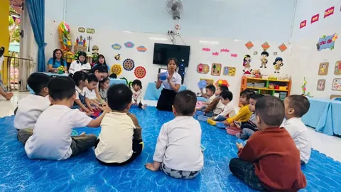 LỚP NHÀ TRẺ 1_ HOẠT ĐỘNG NHẬN BIẾT PHÂN BIỆT HÌNH VUÔNG - HÌNH TRÒN